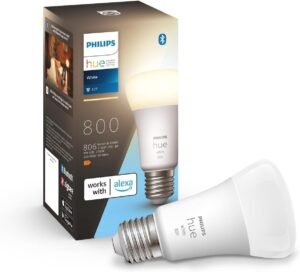 Lampadina LED Smart PHILIPS Bluetooh Controllo Vocale E27 Luce Bianca Calda Dimmerabile 9W collegamento con Alexa