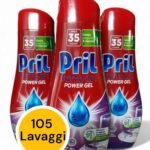Pril tutto in 1 Power Gel detergente brillantante 3 Flaconi da 630ML