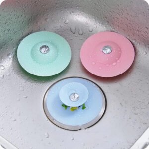 3 Tappi di scarico in silicone kit da 3 flex per lavandino lavabo e  doccia