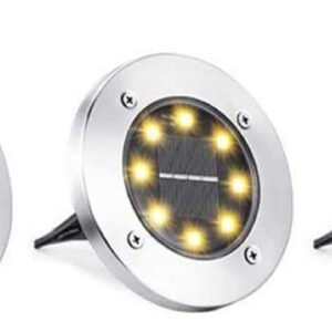 Luci solari 3pz da giardino led ricaricabili impermeabili.