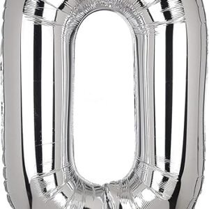 3 Palloncini Mylar decorazione feste compleanno party  3 x Numero 0, Argento 40 Cm